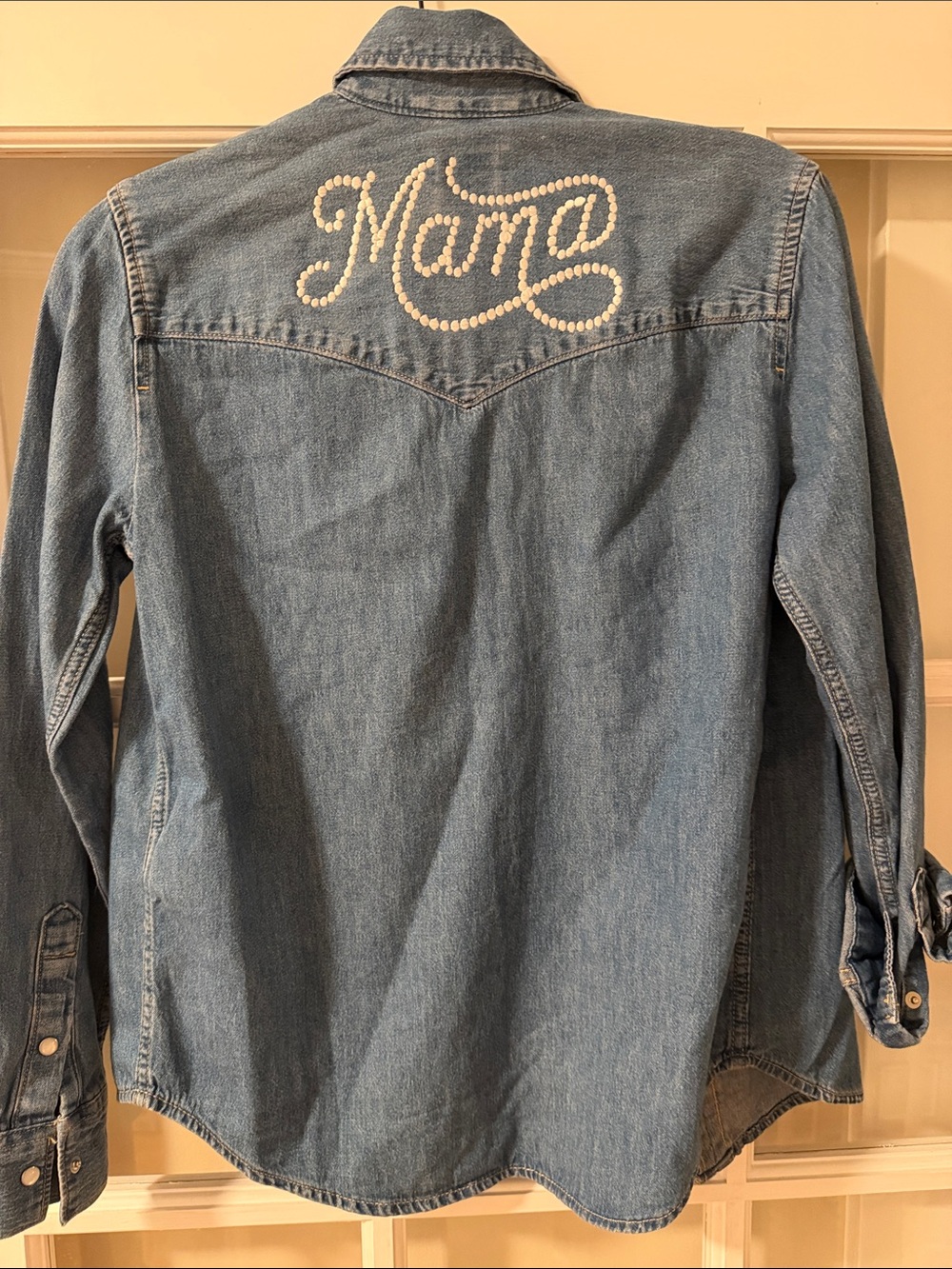 Levi’s Denim 'Mama' Embroidered Western Shirt Jacket - Light Blue